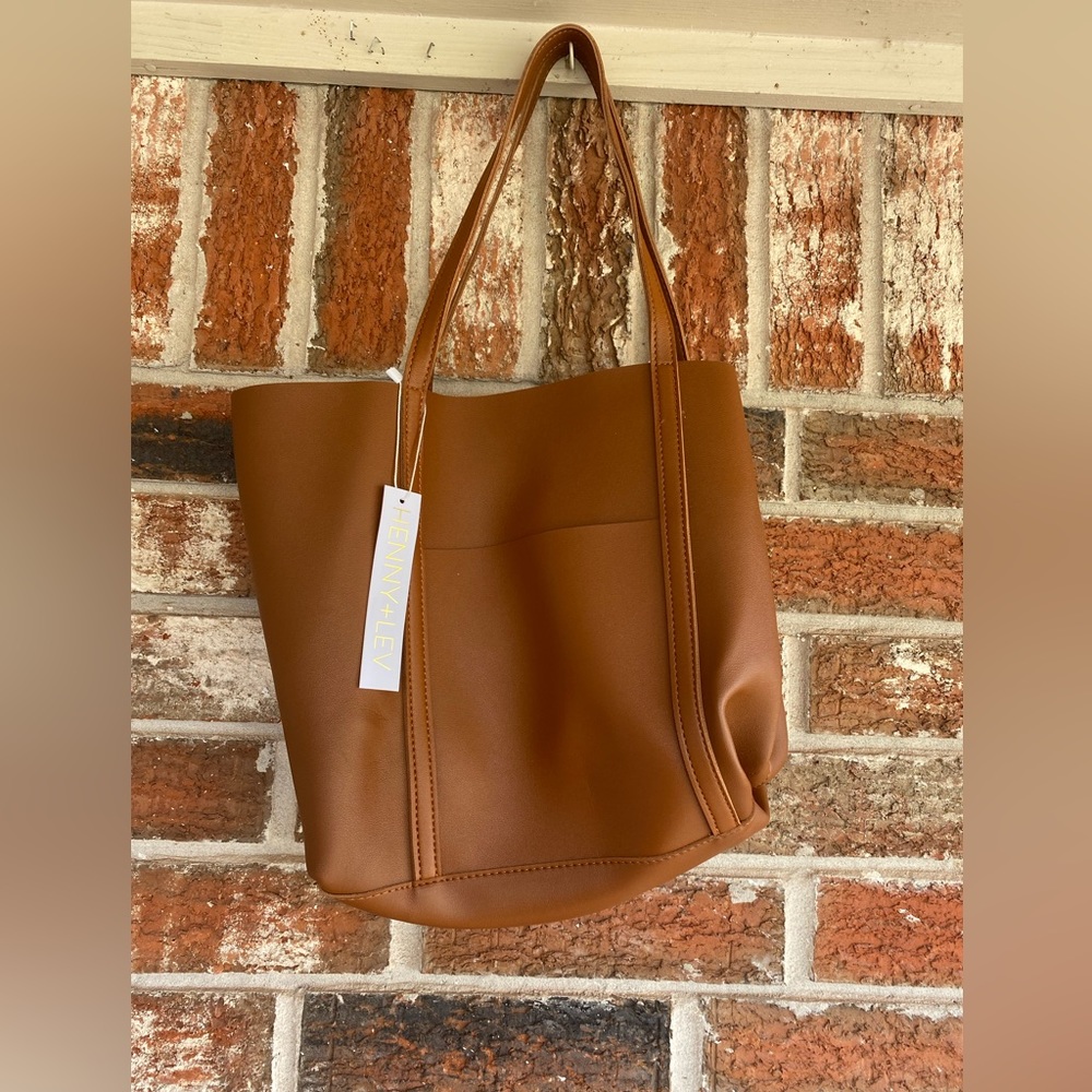 Henny + Lev Tote Bag Brown Faux Leather